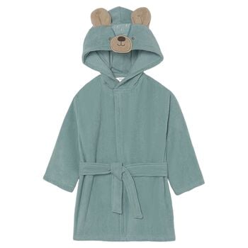 Baby Boys Green Teddy Hooded Robe