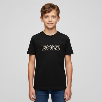 Boys Black Logo T-Shirt