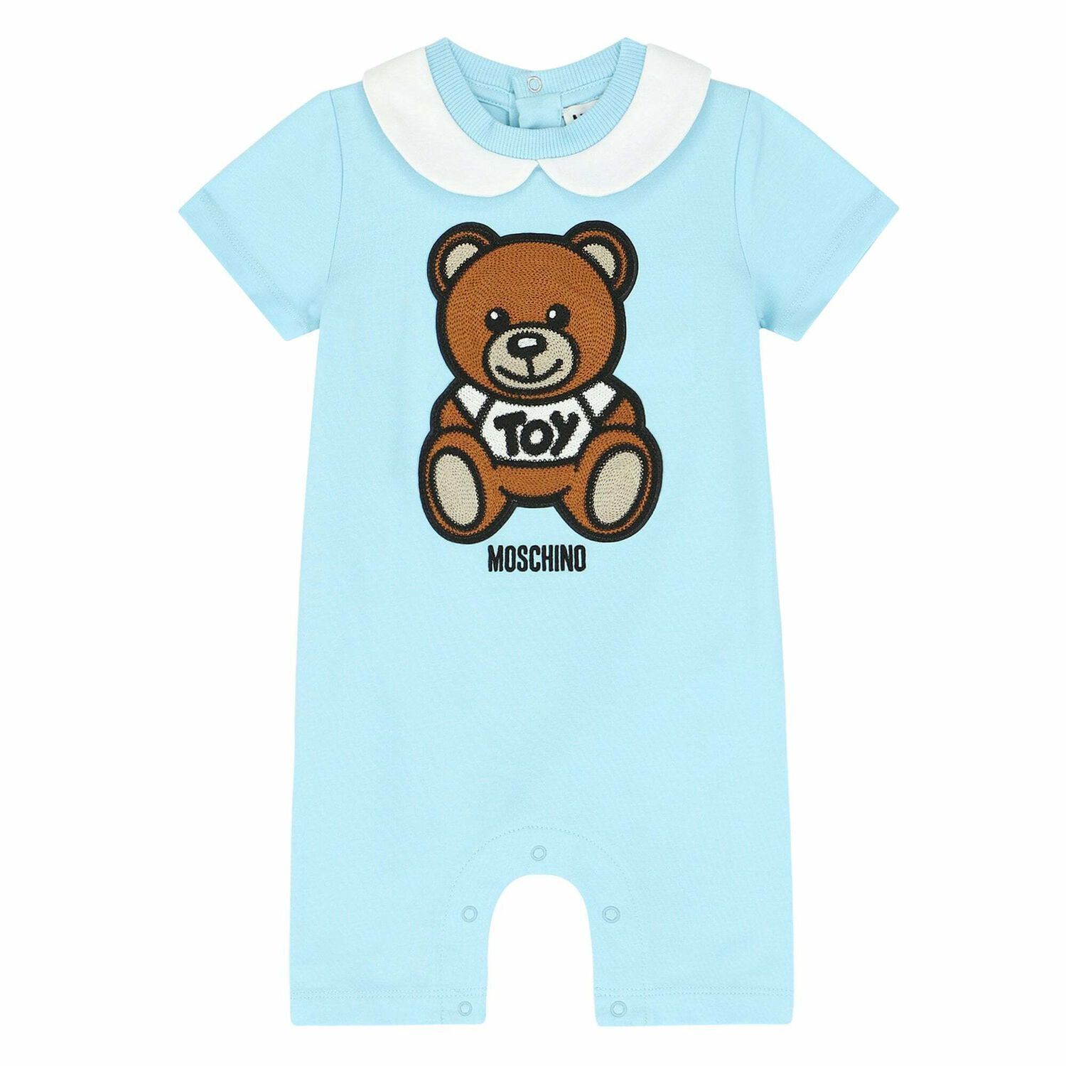 Baby Boys Blue Teddy Romper, 1, hi-res