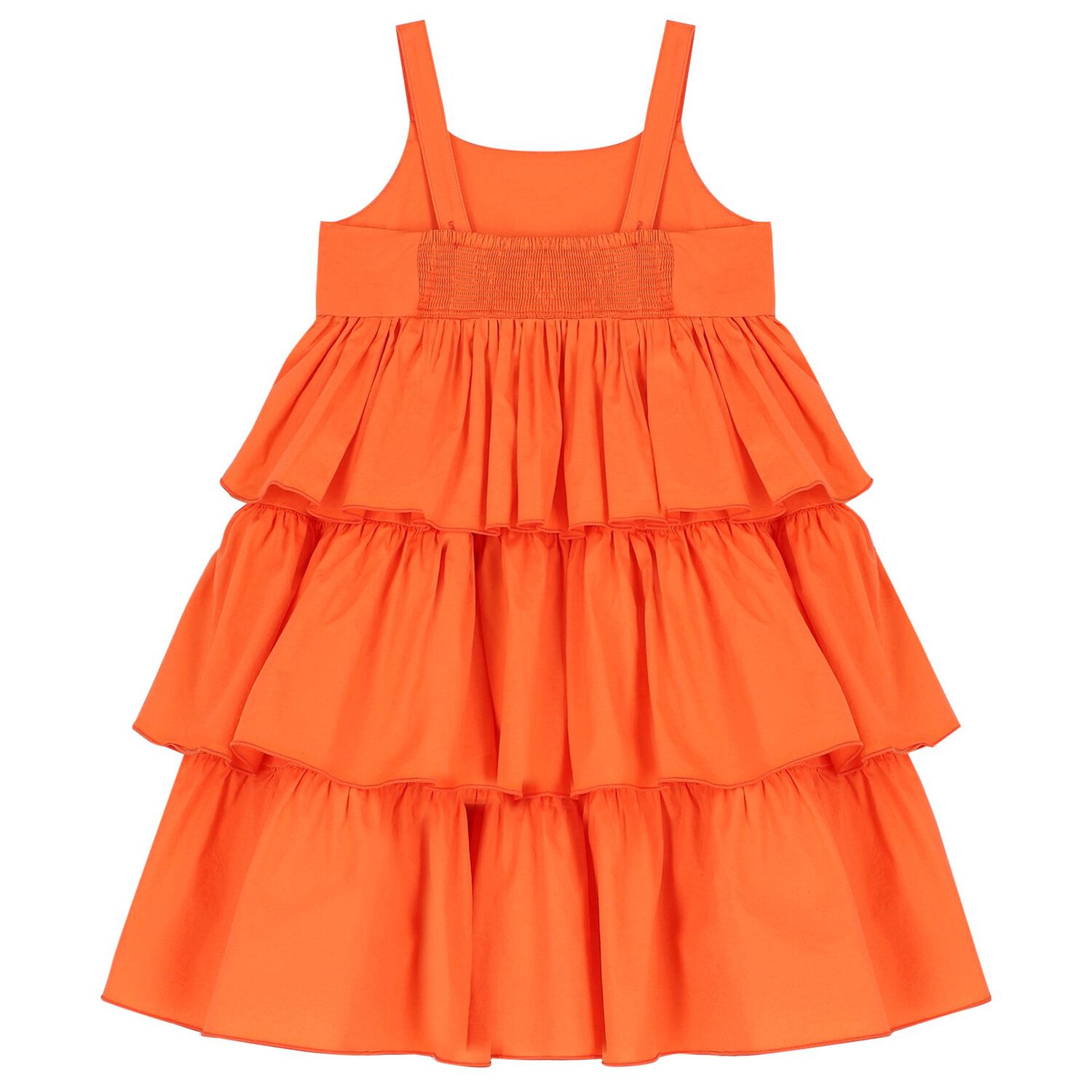 فستان بنات بكشكشة باللون البرتقالى, 1, hi-res
