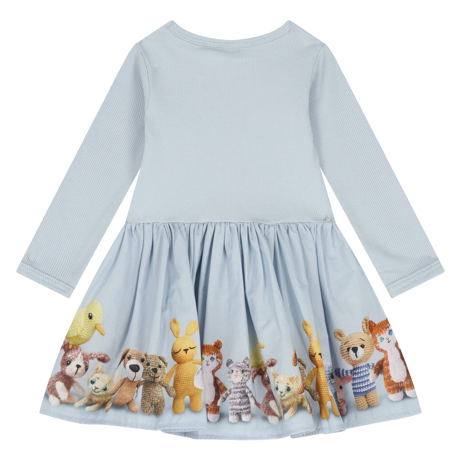 Younger Girls Blue Bear Dress, 2, hi-res
