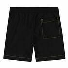 Boys Black Logo Swim Shorts, 1, hi-res