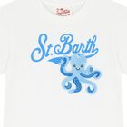 تي شيرت قطني أبيض للأولاد بشعار, 1, hi-res