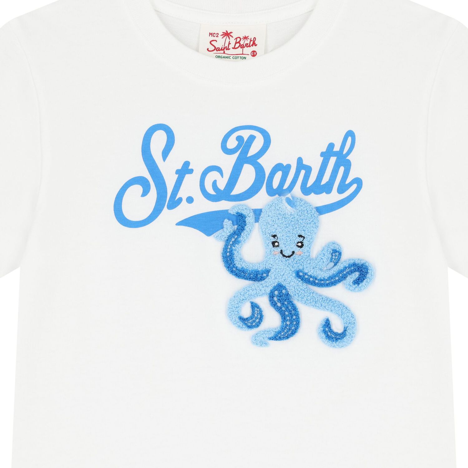 تي شيرت قطني أبيض للأولاد بشعار, 1, hi-res image number null