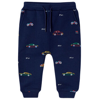 Younger Boys Navy Vehicles Joggers