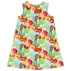 Girls White Logo Fruit Dress, 1, hi-res