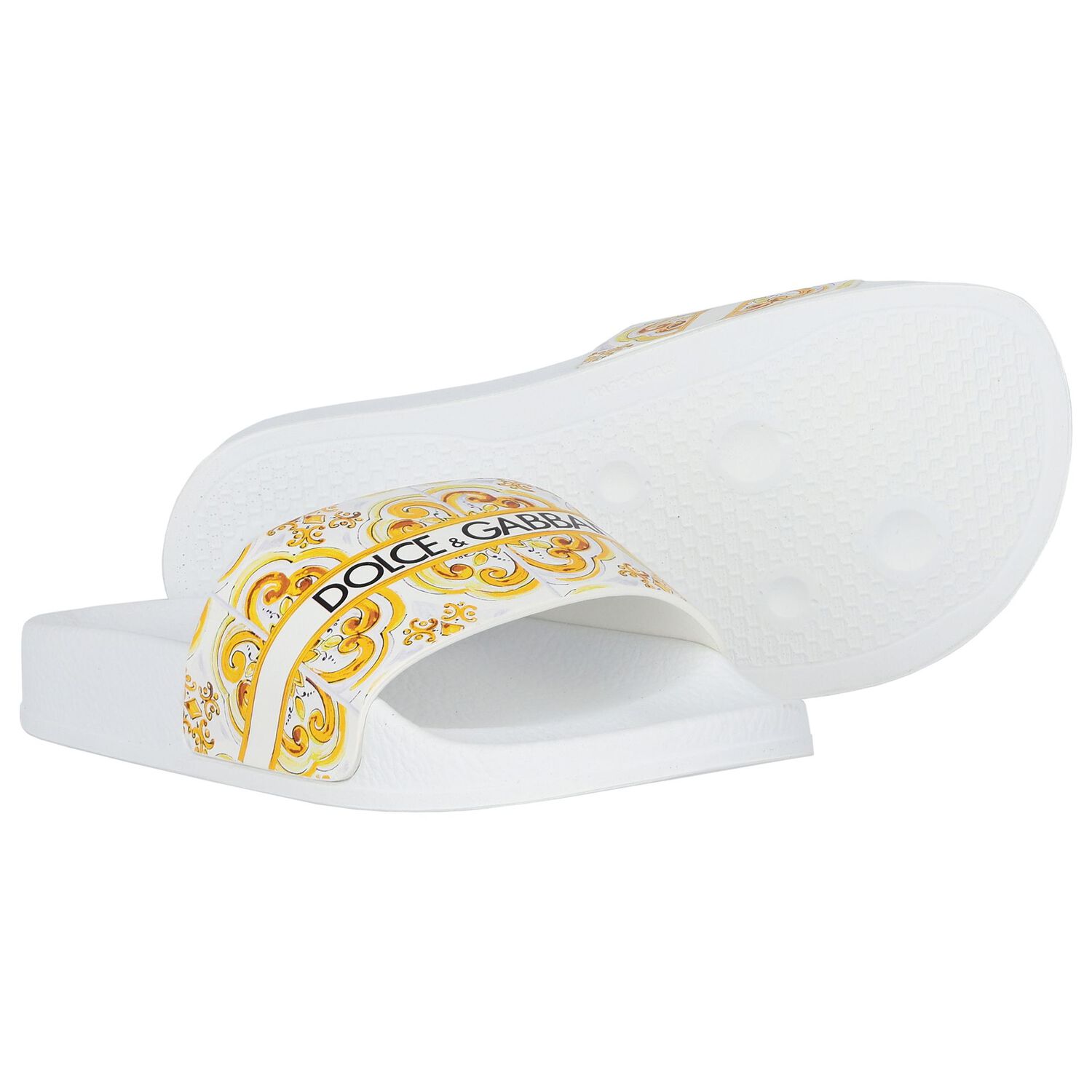 Girls White & Yellow Majolica Sliders, 1, hi-res image number null