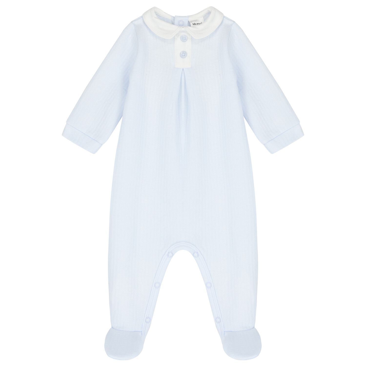 Baby Boys White & Blue Babygrow, 1, hi-res image number null