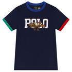 Boys Navy Blue Logo T-Shirt, 2, hi-res