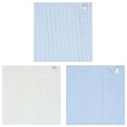 Baby Boys White & Blue Muslins (3-Pack), 3, hi-res