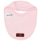 Baby Girls Pink Heart Logo Bib, 2, hi-res