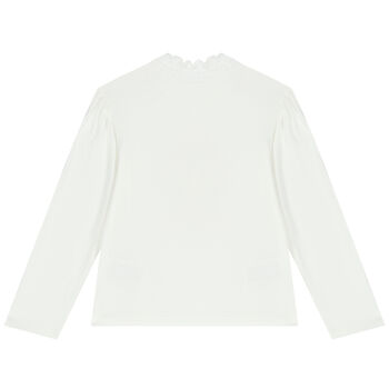 Girls Ivory Long Sleeve Top