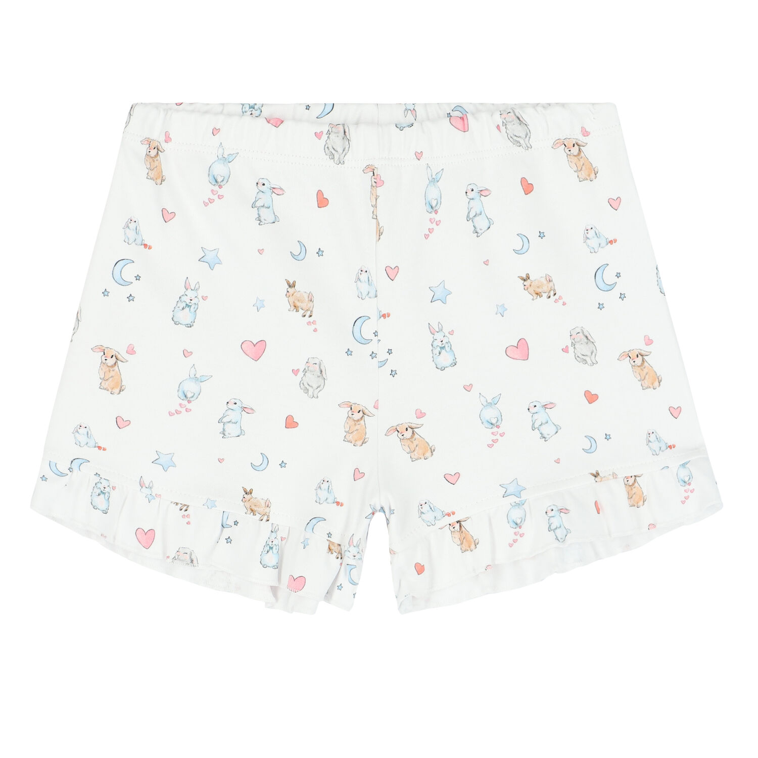 Girls White Bunny Pyjama, 1, hi-res