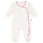 Baby Girls White Heart Babygrow, 1, hi-res