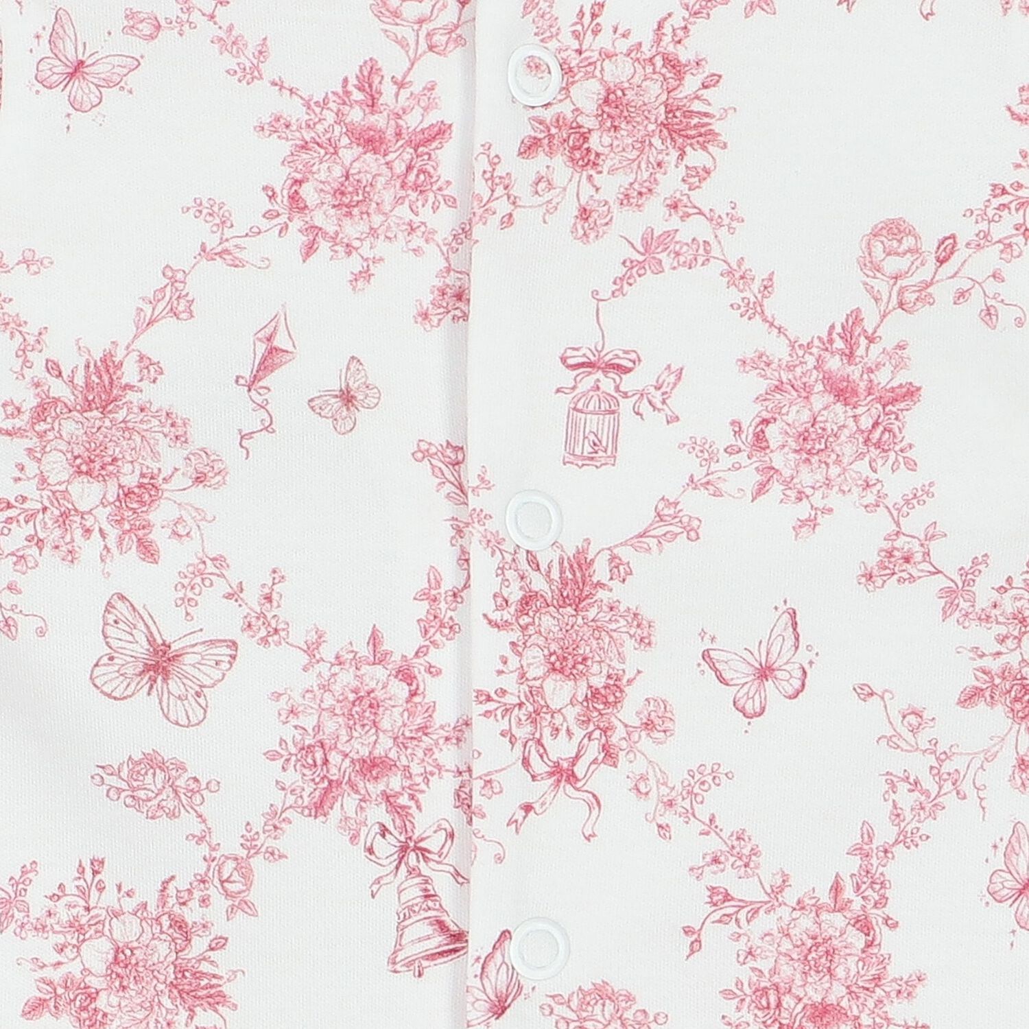 رومبير بنات بطبعة الفراشات والزهور باللون الأبيض والوردى, 1, hi-res