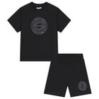 Boys Black Logo Shorts Set, 3, hi-res