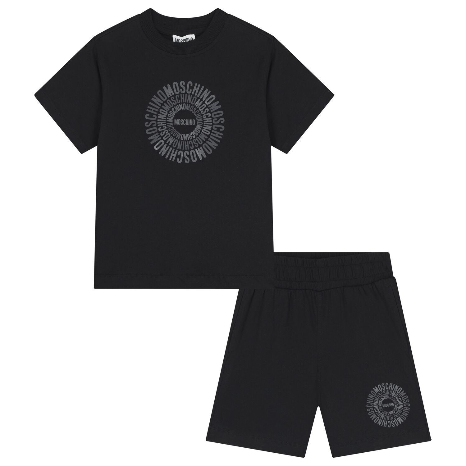 Boys Black Logo Shorts Set, 3, hi-res