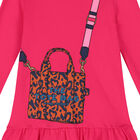 Girls Navy Blue Logo Bag Dress, 3, hi-res