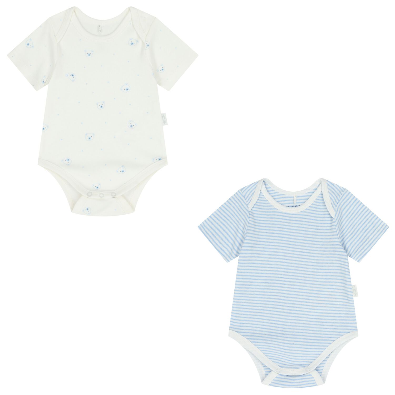 Baby Boys White & Blue Bodysuits ( 2-Pack ), 1, hi-res image number null