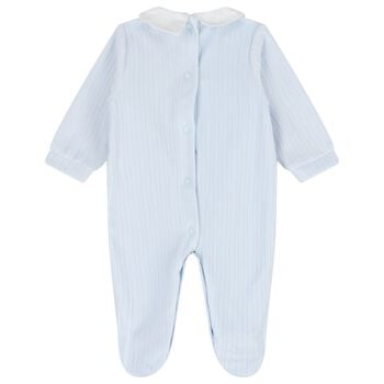 Baby Boys Blue Smocked Babygrow