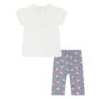 Younger Girls White & Blue Floral Leggings Set, 2, hi-res