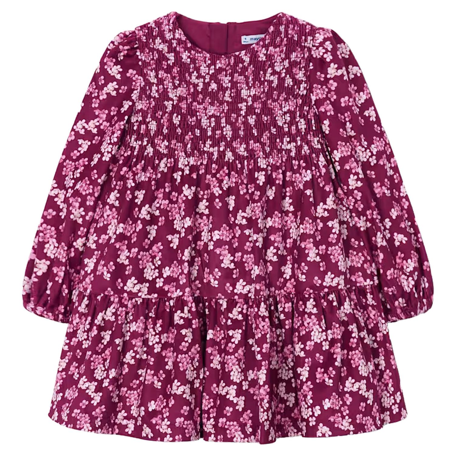 Girls Red Floral Dress, 2, hi-res
