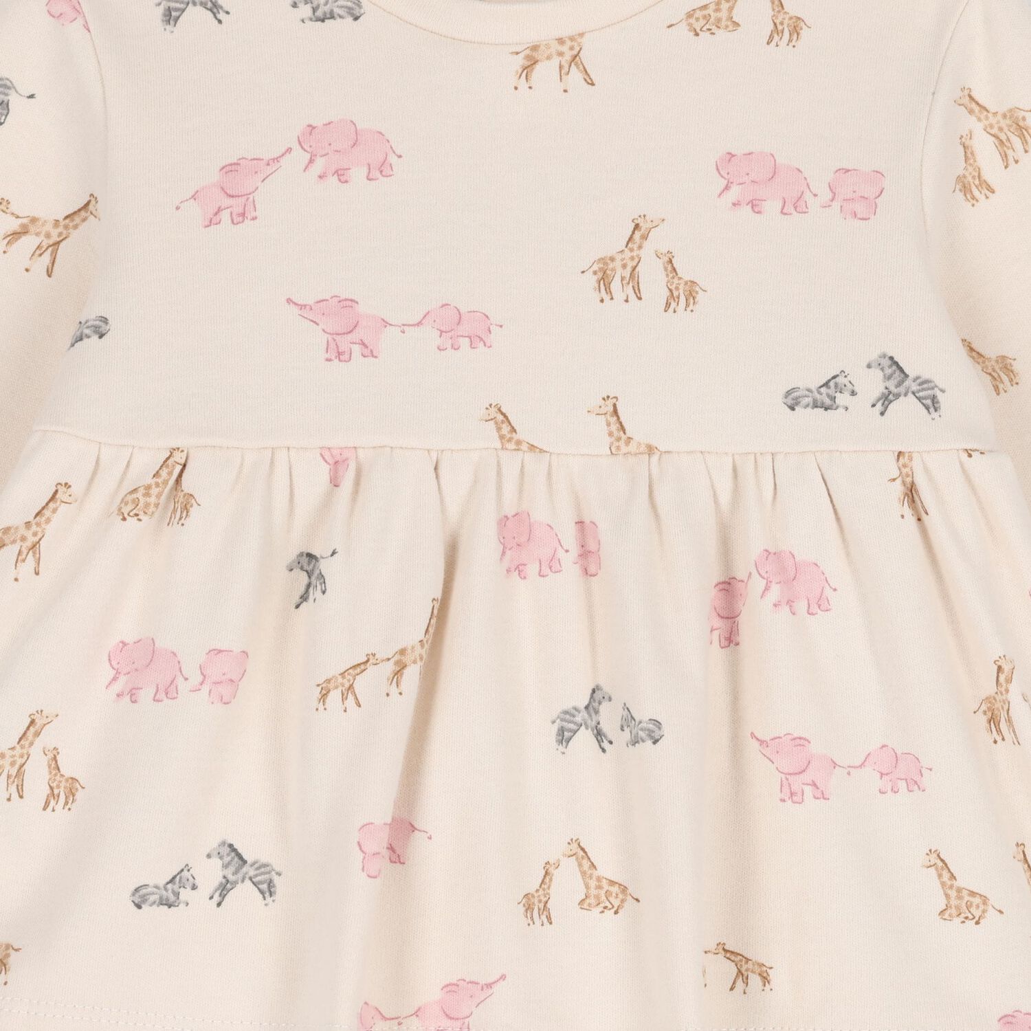 طقم بنطلون من 3 قطع على شكل حيوانات باللون الوردي والبيج للبنات الصغار , 1, hi-res