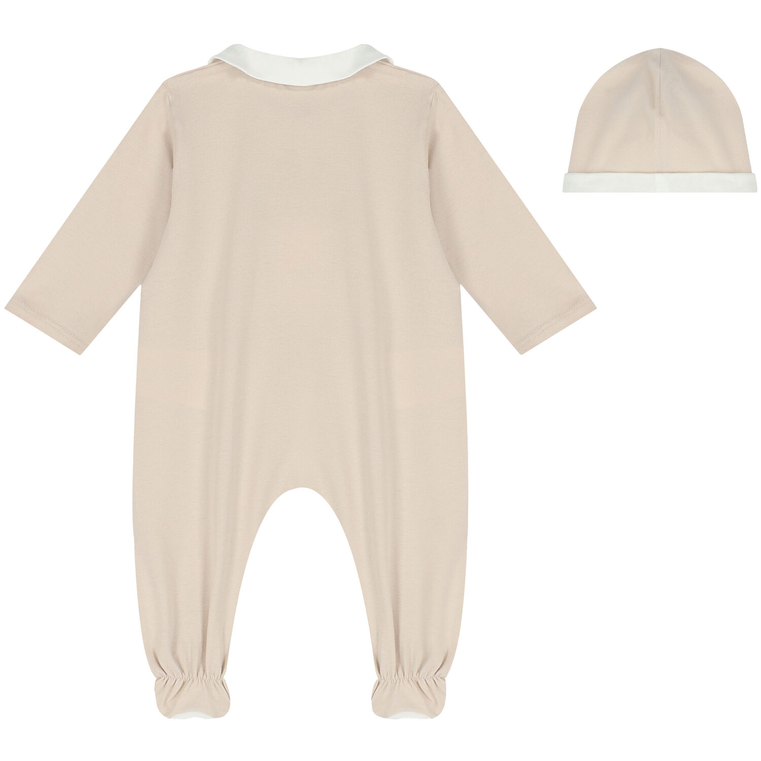 Beige Teddy Logo Babygrow Set, 1, hi-res image number null