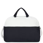White & Navy Blue Logo Baby Changing Bag, 2, hi-res