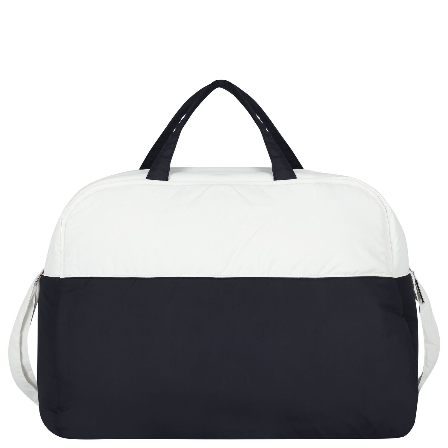 White & Navy Blue Logo Baby Changing Bag, 2, hi-res image number null