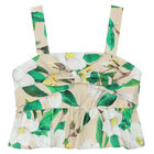 Girls Beige Floral Top, 1, hi-res