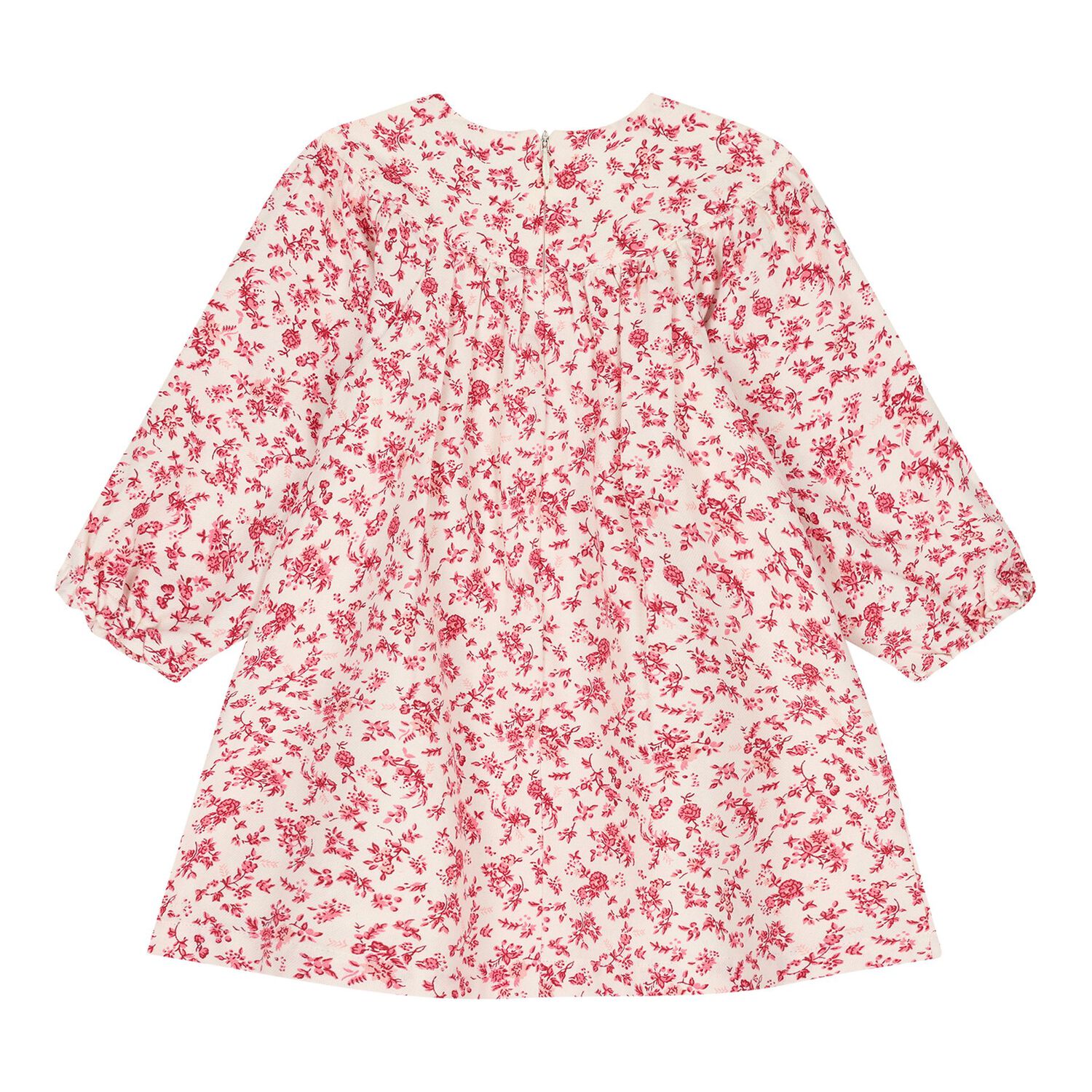 Baby Girls Ivory & Pink Floral Dress, 1, hi-res