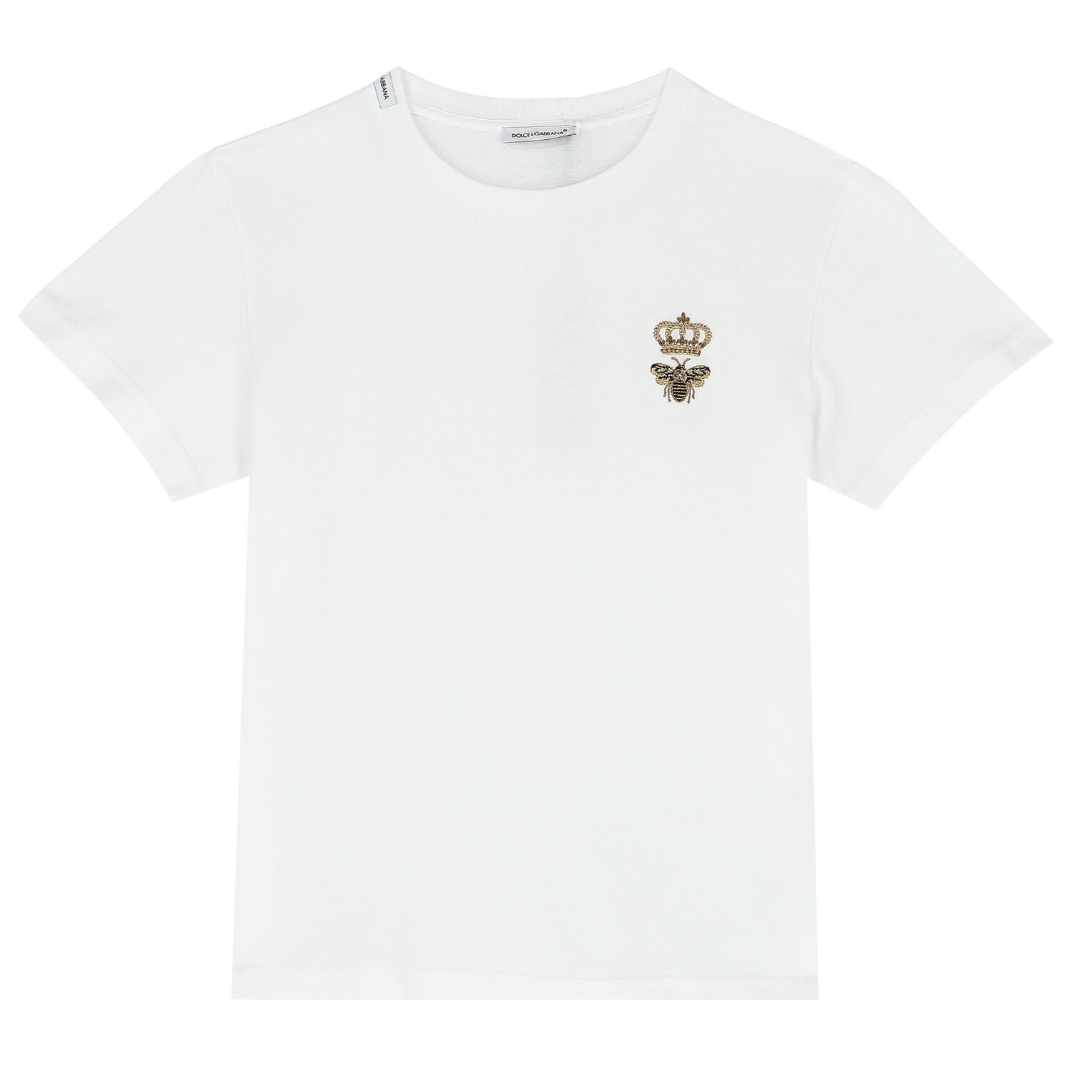 Boys White Bee & Crown T-Shirt, 2, hi-res