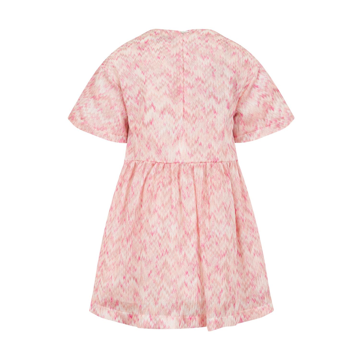 Girls Pink & Ivory Zig Zag Dress, 1, hi-res