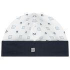 قبعة اولاد باللون الابيض و الازرق الداكن للأطفال, 2, hi-res