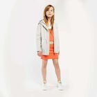 Girls Orange & White Logo Dress, 1, hi-res