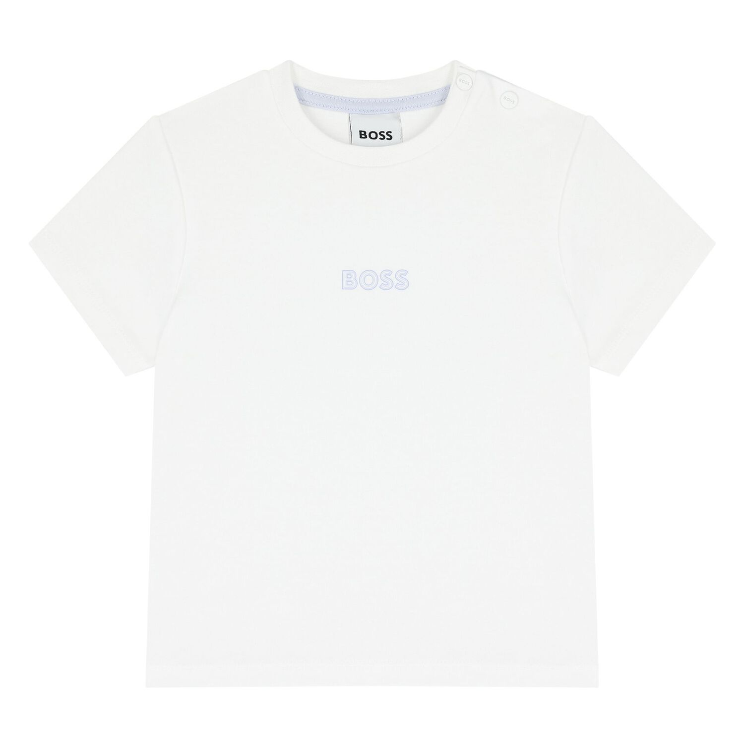 Baby Boys White & Blue Logo Shorts Set, 1, hi-res