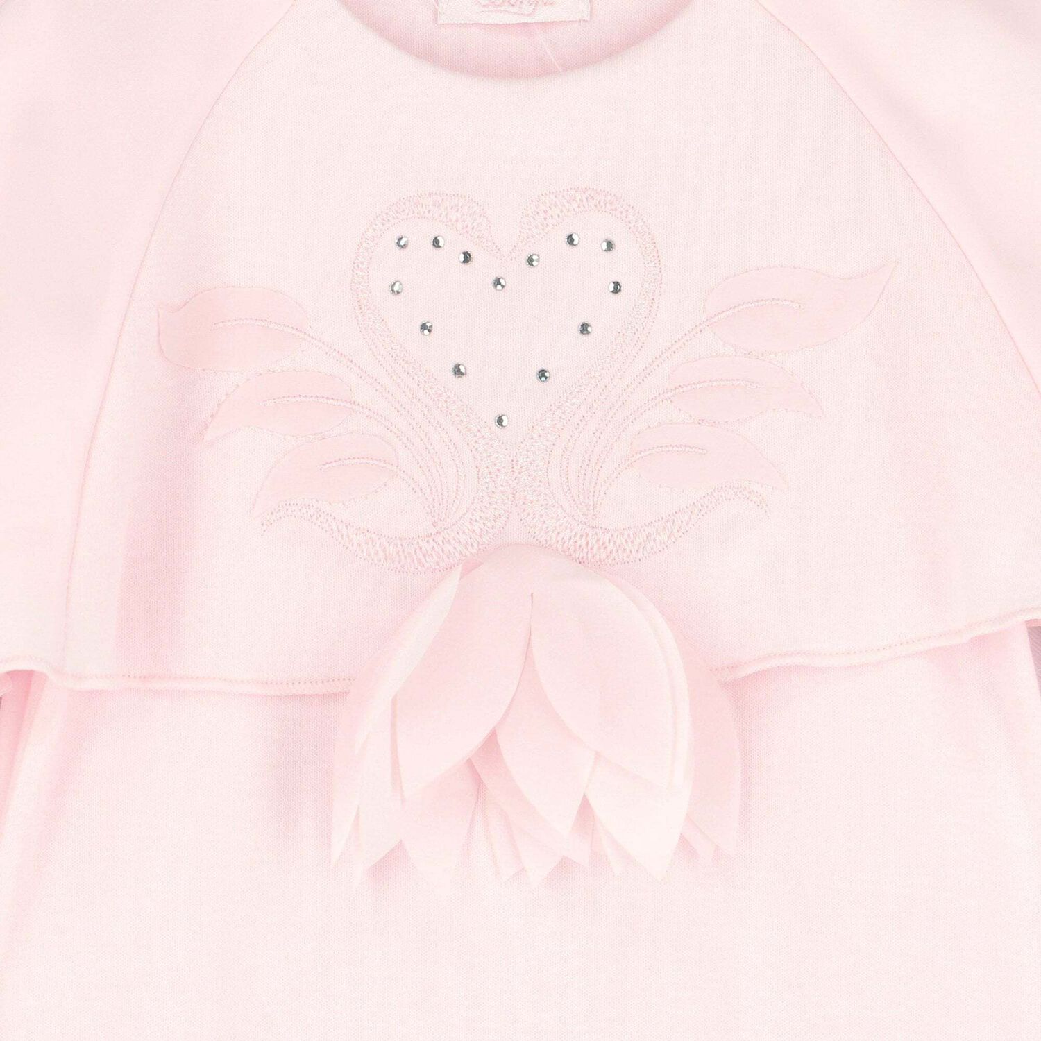 Baby Girls Pink Embellished Babygrow, 1, hi-res
