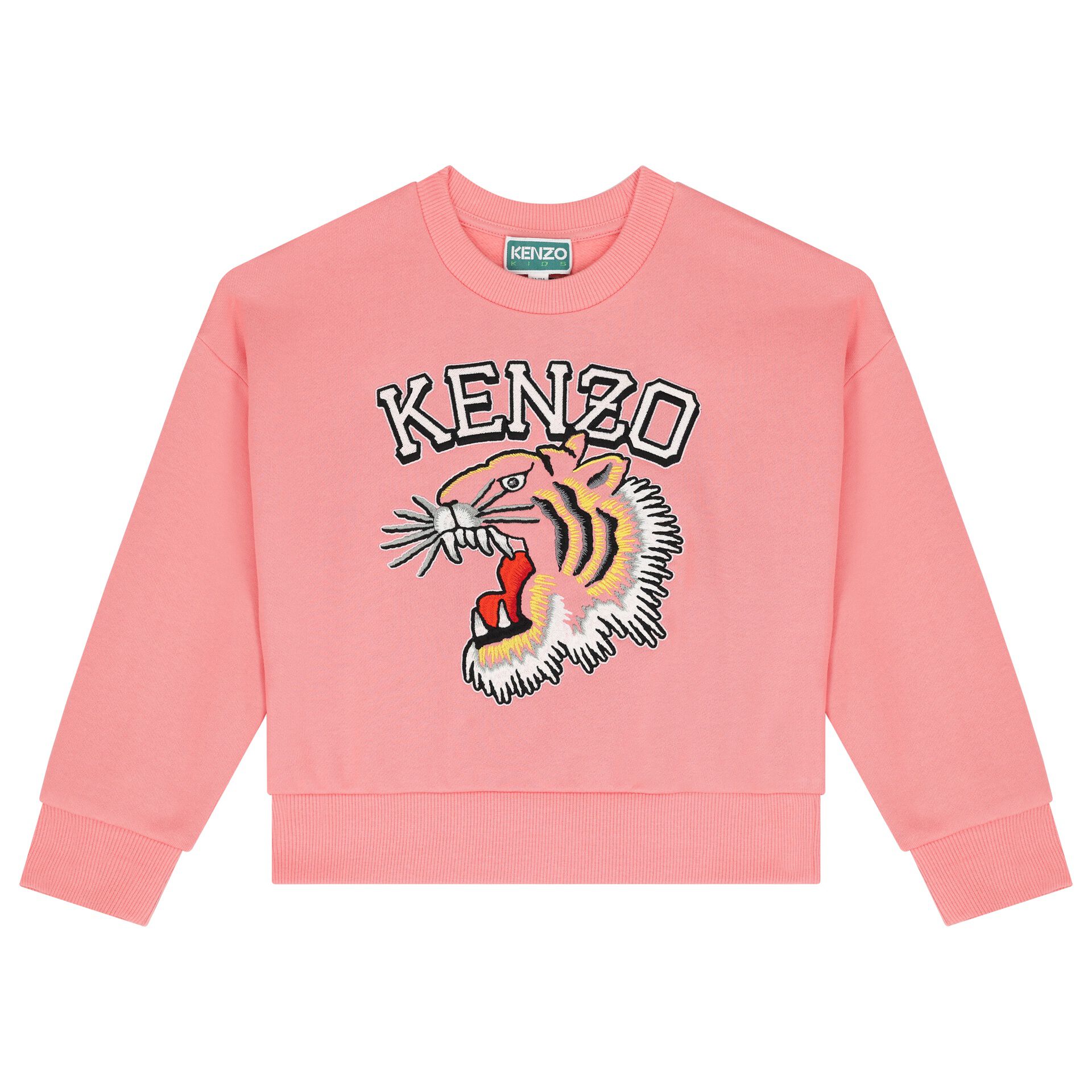 KENZO KIDS Girls Pink Tiger Logo Sweatshirt Junior Couture UAE
