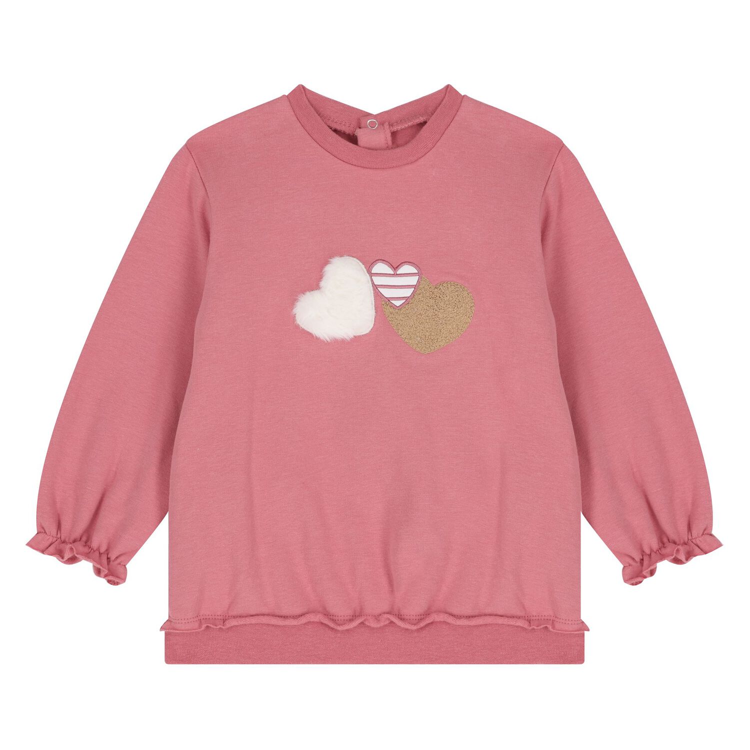 طقم ليجينز للبنات باللون الوردي والعاجى, 1, hi-res