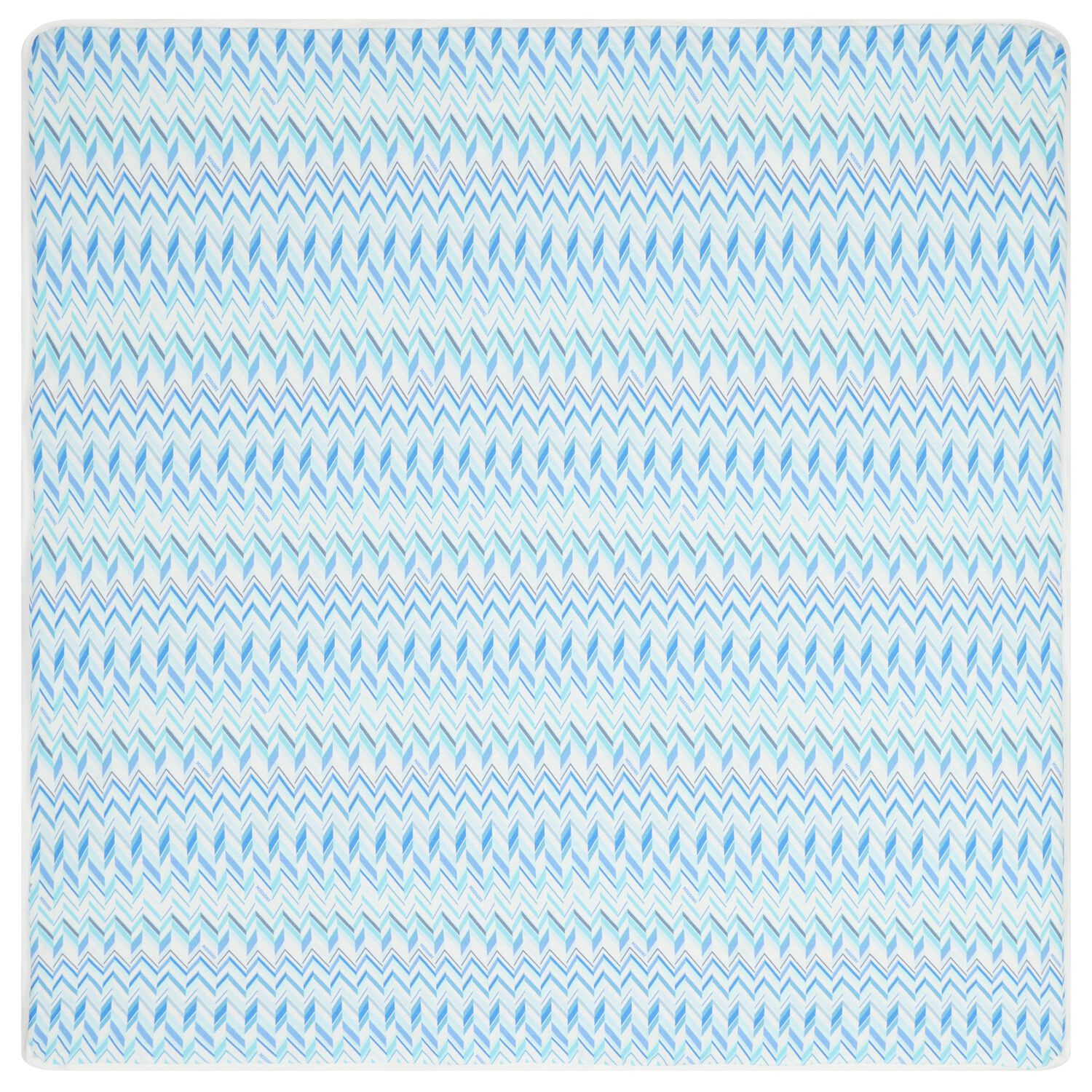 Baby Boys Blue Zigzag Blanket, 1, hi-res