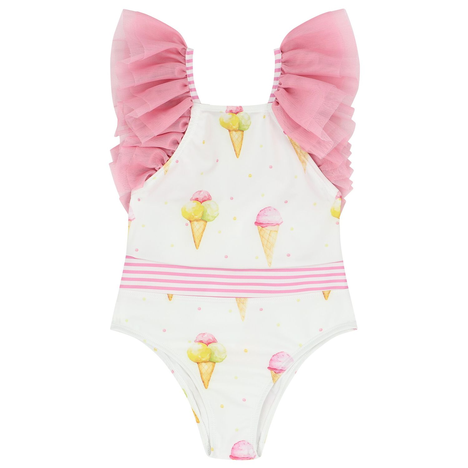 Girls White Ice Creams Swimsuit, 2, hi-res image number null