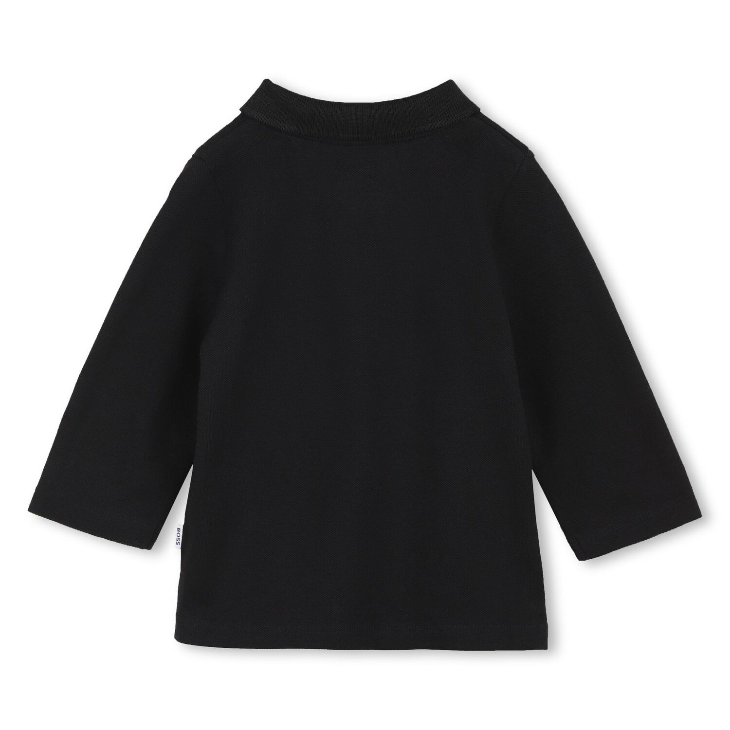Younger Boys Black Logo Polo Shirt, 1, hi-res