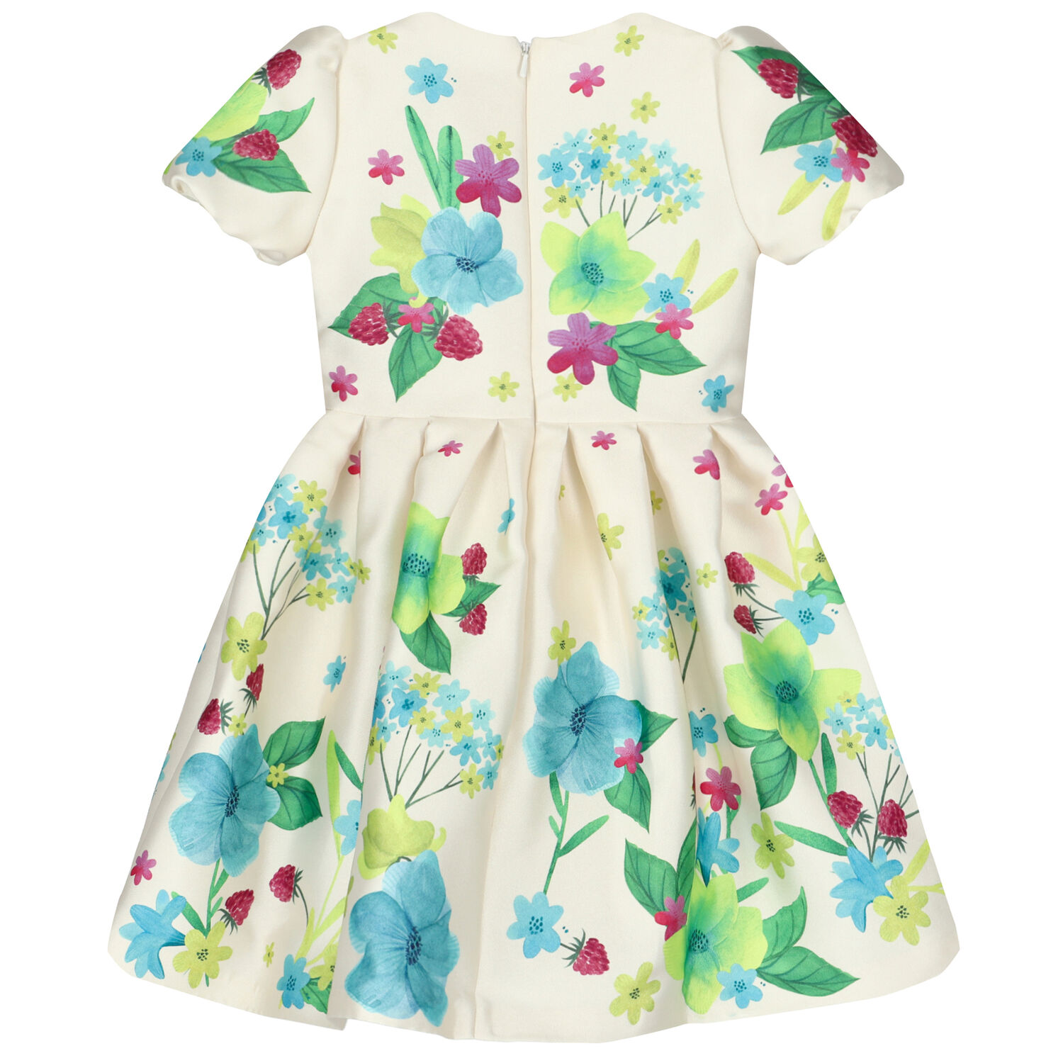 Girls Special Occasion Ivory Satin Dress, 1, hi-res