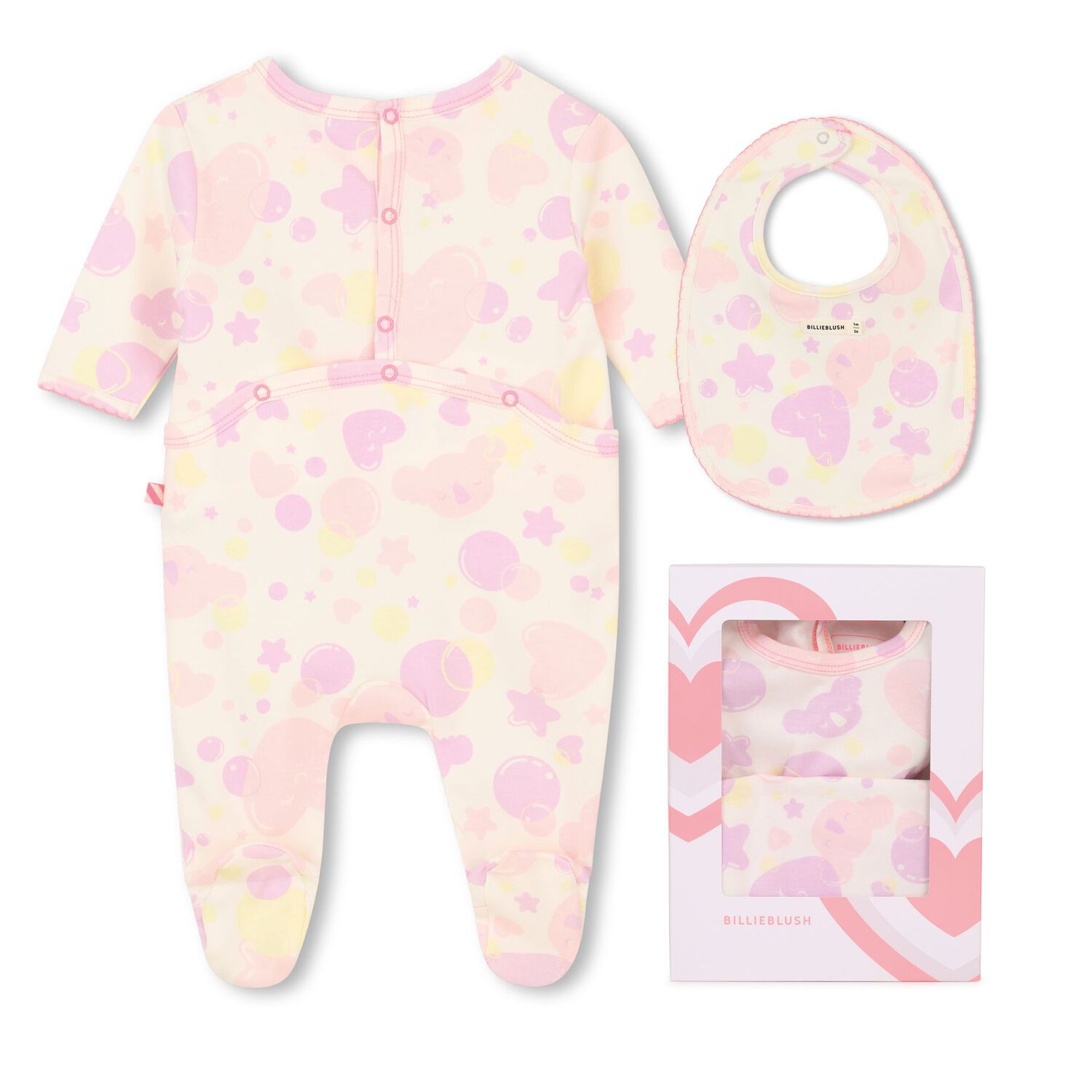 Baby Girls Pink Heart Babygrow Gift Set, 1, hi-res