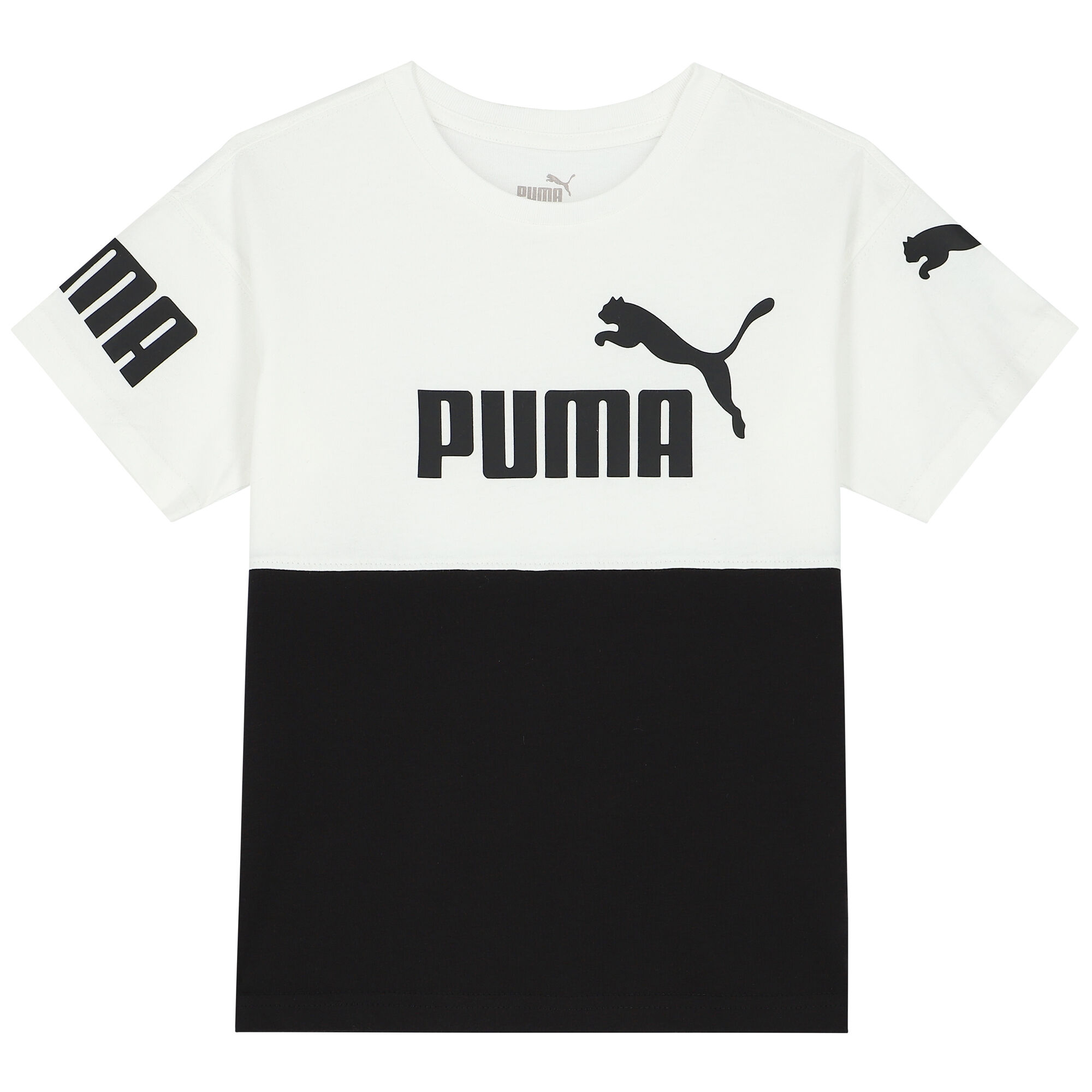 Puma Boys White Black Logo T Shirt Junior Couture UAE
