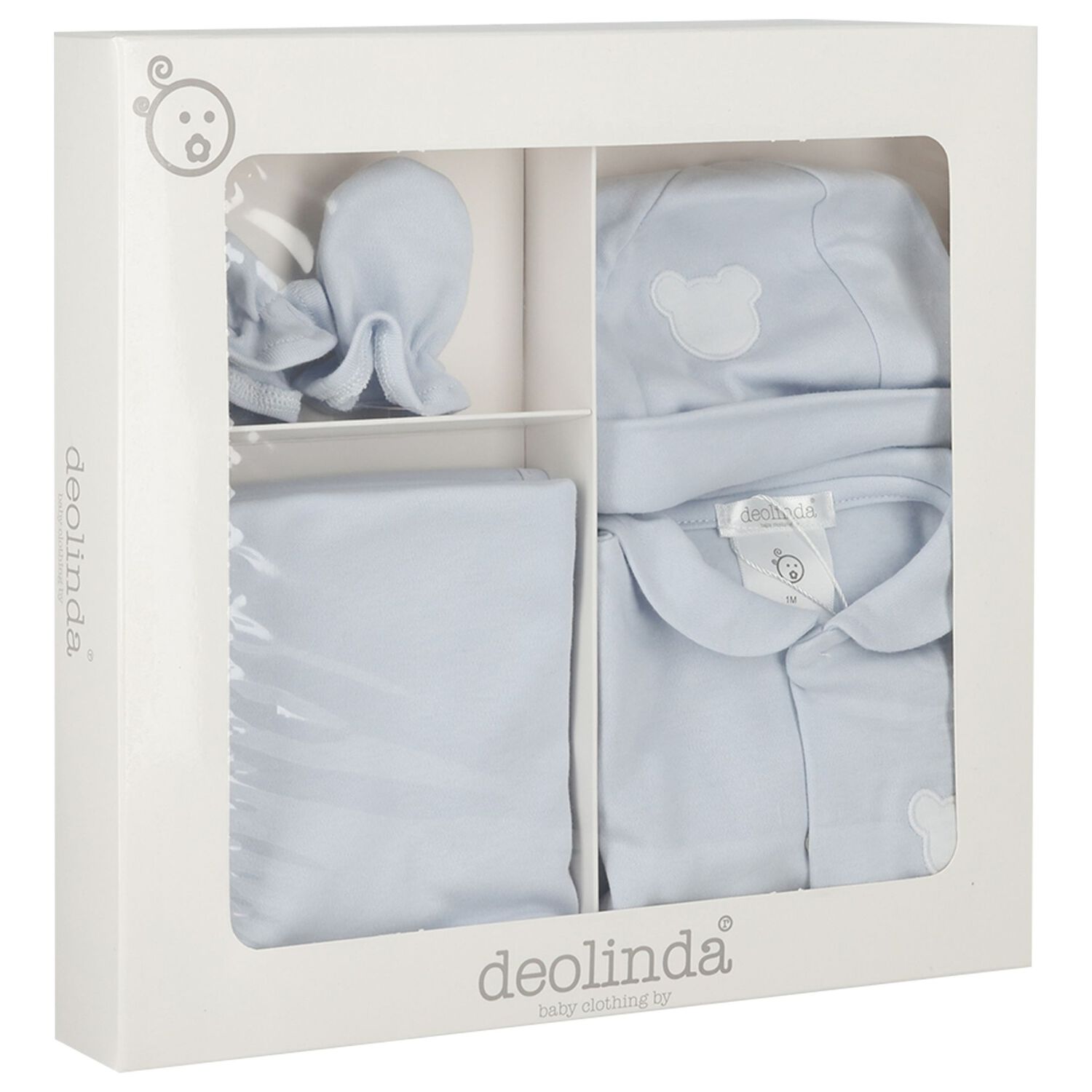 Baby Boys Blue Teddy Bear Babygrow Gift Set, 1, hi-res