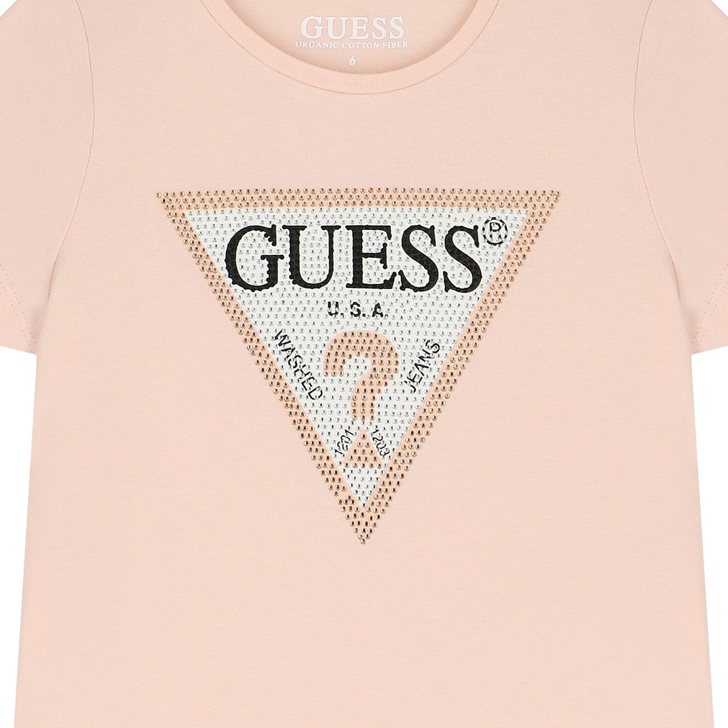 Girls Pink Diamante Logo T-Shirt, 7, hi-res