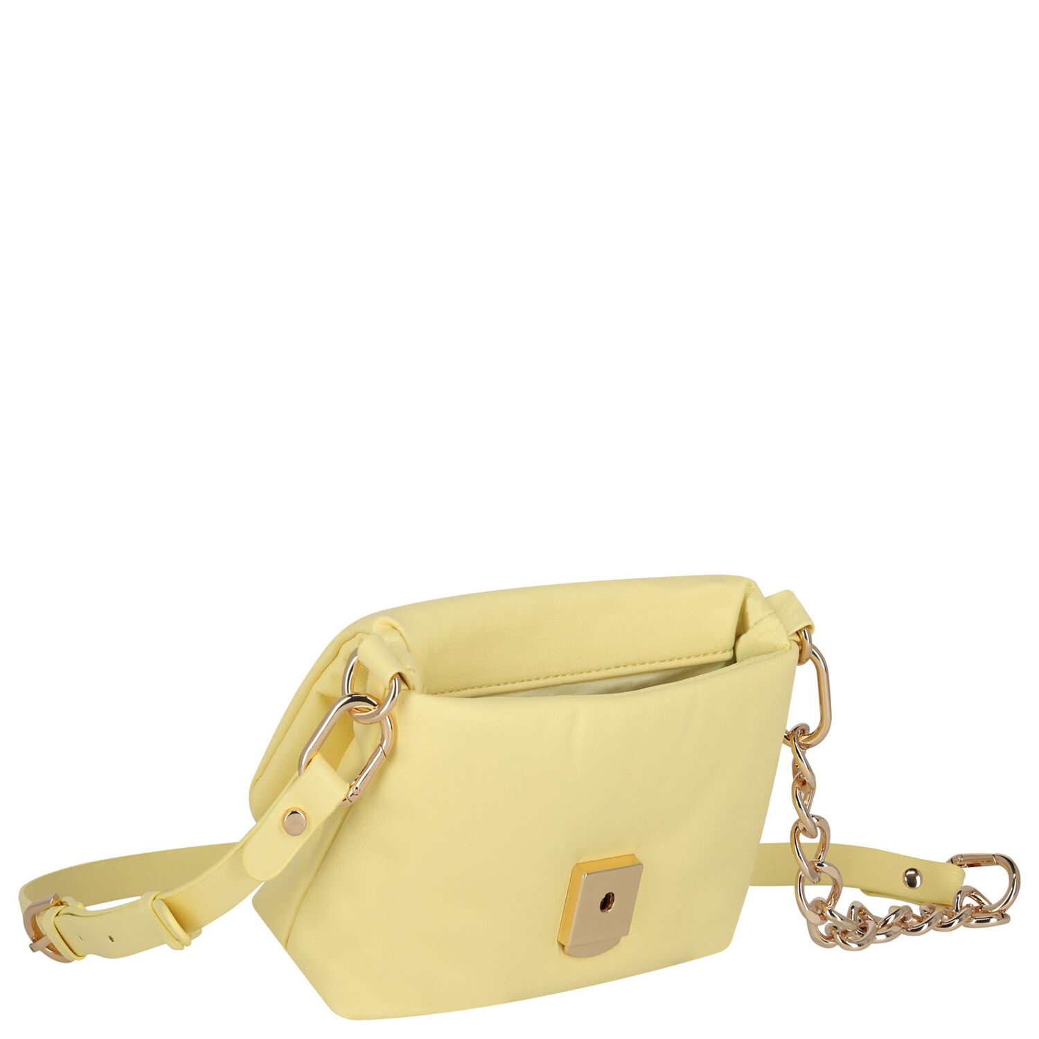 Girls Yellow Leather Handbag, 1, hi-res