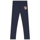 Girls Navy Blue Leggings, 2, hi-res